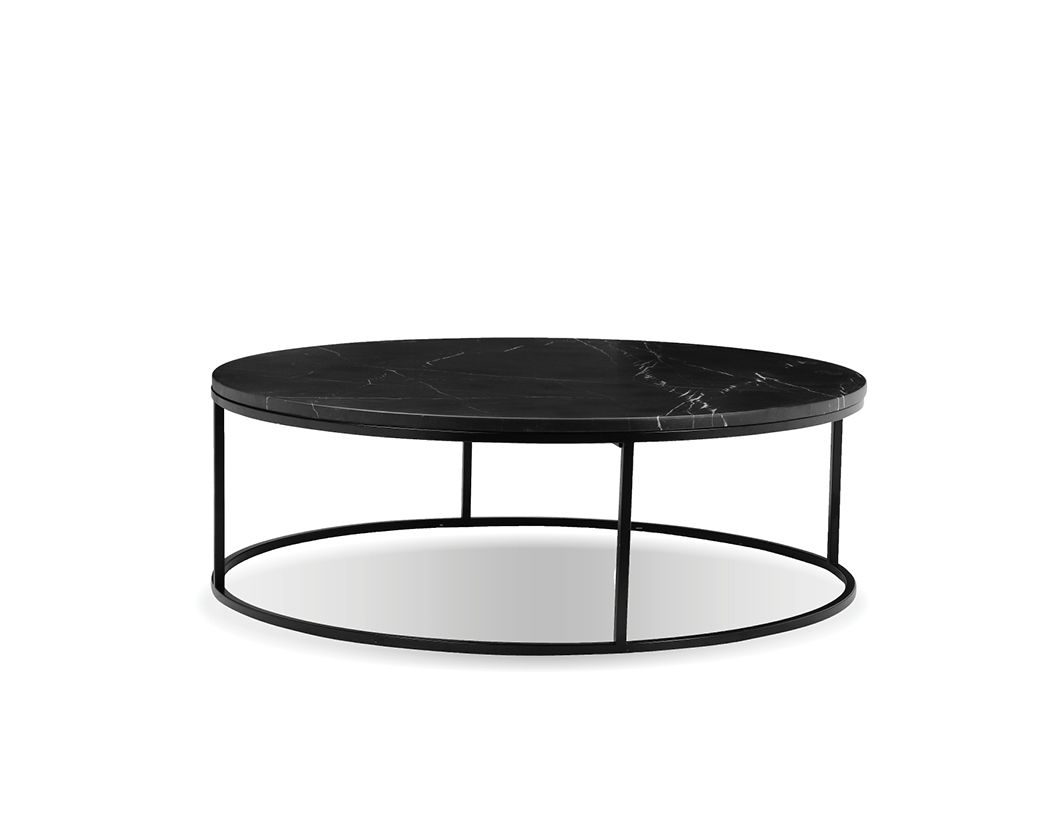 ONIX Black Marquina Marble Round Coffee Table Black Frame 1 ONIX Black Marquina Marble Round Coffee Table Black Frame