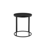 ONIX Black Marquina Marble Round End Table Black Frame 4 ONIX Black Marquina Marble Round End Table Black Frame