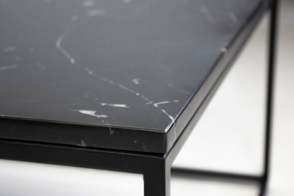 ONIX Black Marquina Marble Square End Table 2
