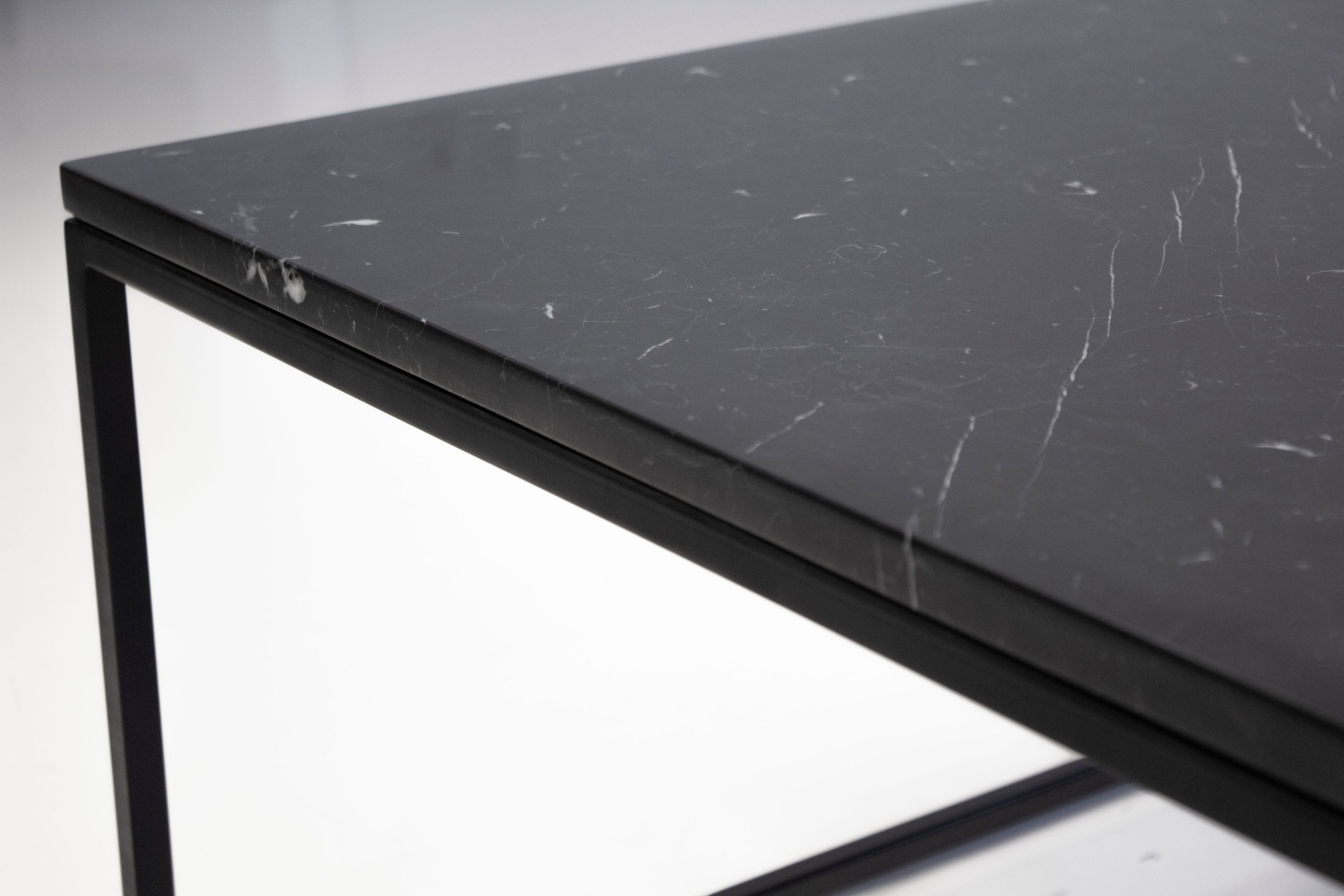 ONIX Black Marquina Marble Square End Table 4 ONIX Black Marquina Marble Square End Table - Image 4
