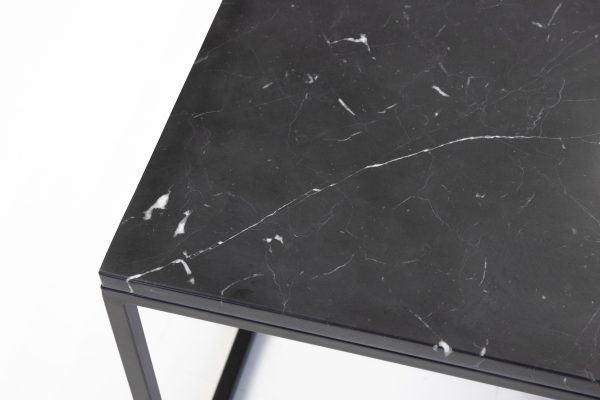 ONIX Black Marquina Marble Square End Table 4