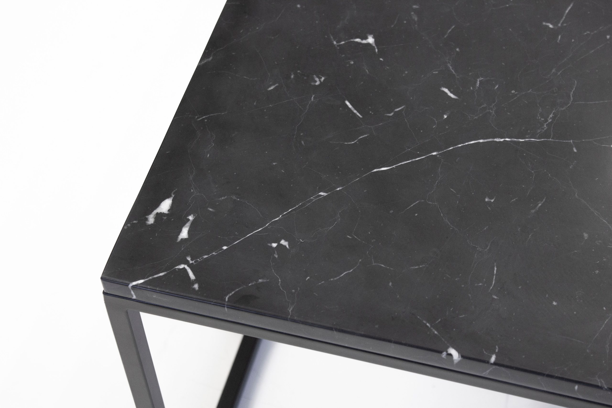 ONIX Black Marquina Marble Square End Table 5 ONIX Black Marquina Marble Square End Table - Image 5