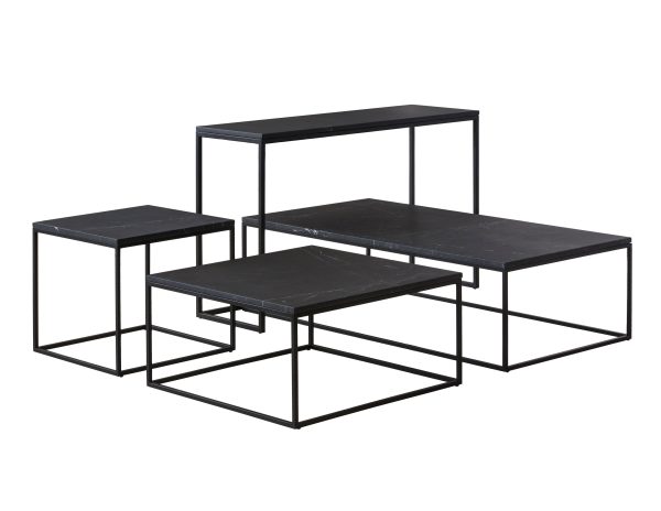 ONIX Black Marquina Marble Square End Table 5