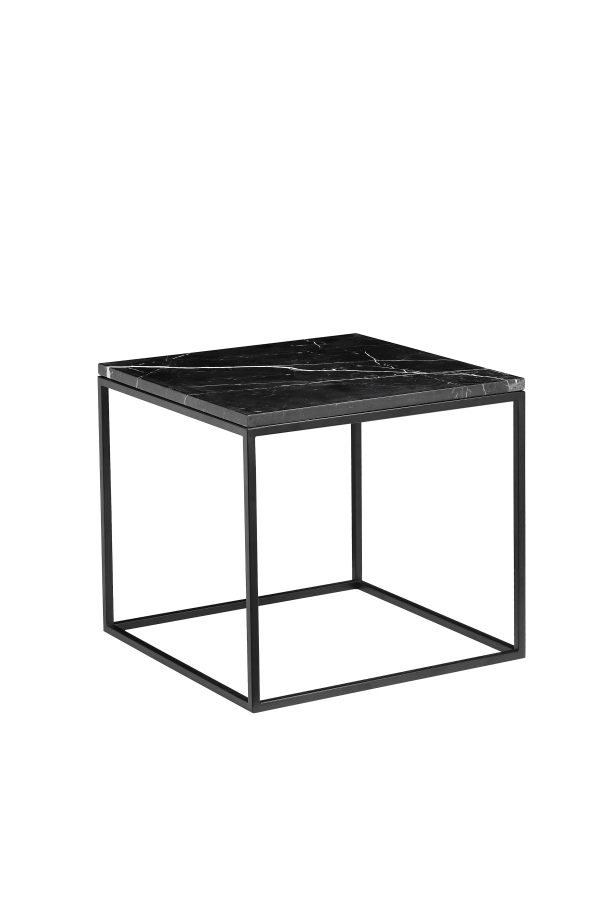 ONIX Black Marquina Marble Square End Table