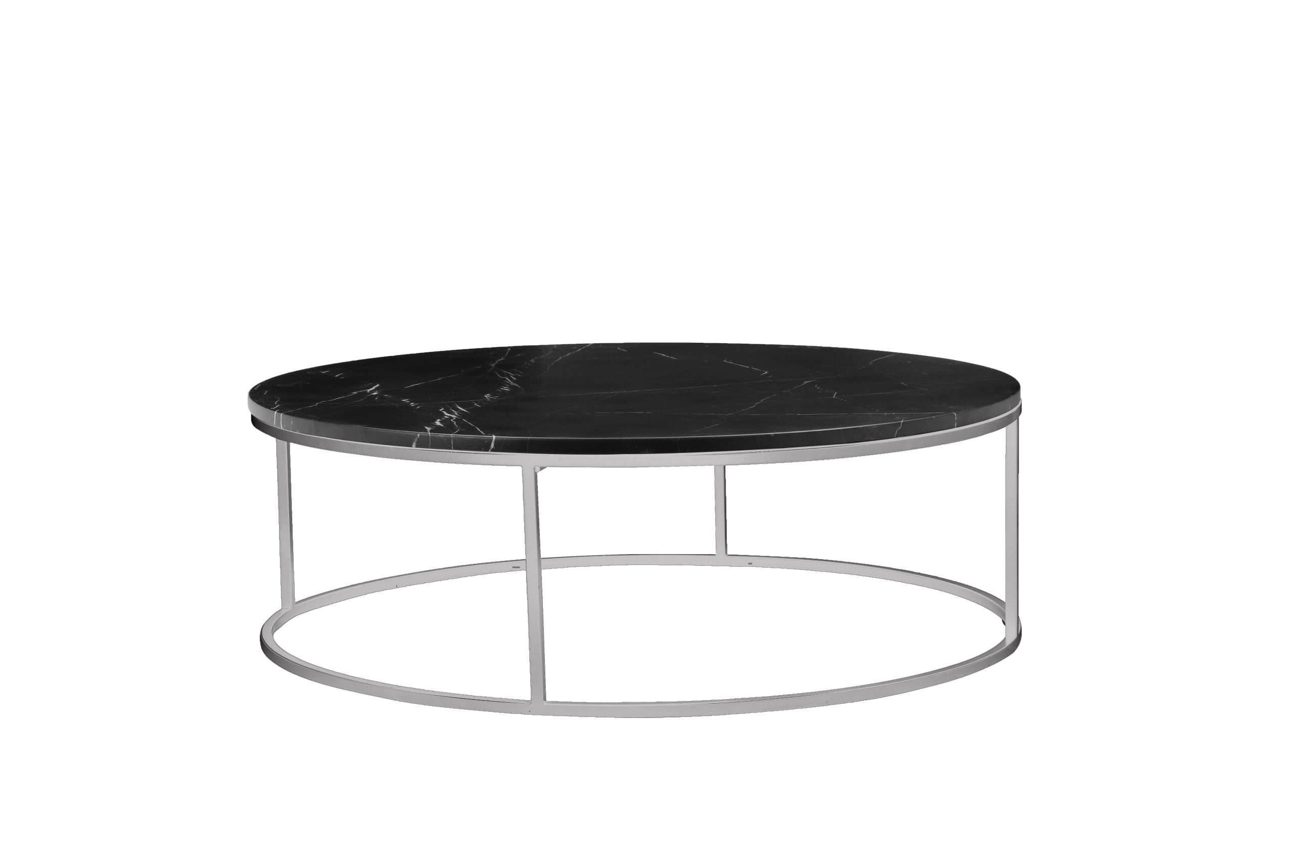 ONIX Round Black Marquina Marble Coffee Table Brushed Stainless Steel 1 ONIX Round Black Marquina Marble Coffee Table Brushed Stainless Steel