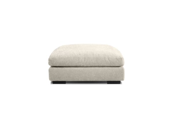 ONZA Ottoman Oat Tweed Fabric Ottoman