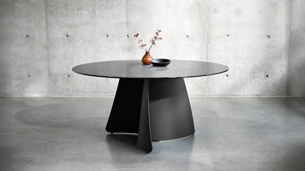 ORCA Black Melted Glass Round Dining Table 1 2
