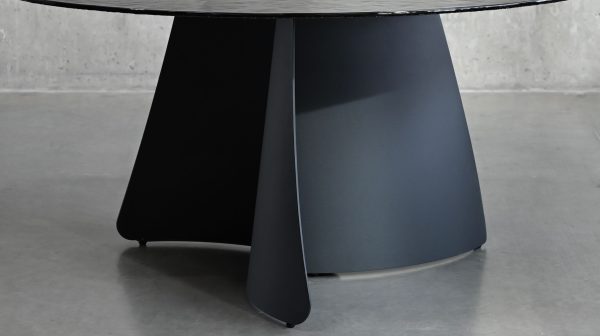 ORCA Black Melted Glass Round Dining Table 4 2