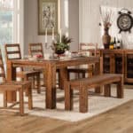 Rustic Farmhouse Dining Table Plantation Mahogany Salvaged Natural Finish
