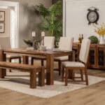 Rustic Farmhouse Dining Table Plantation Mahogany Salvaged Natural Finish