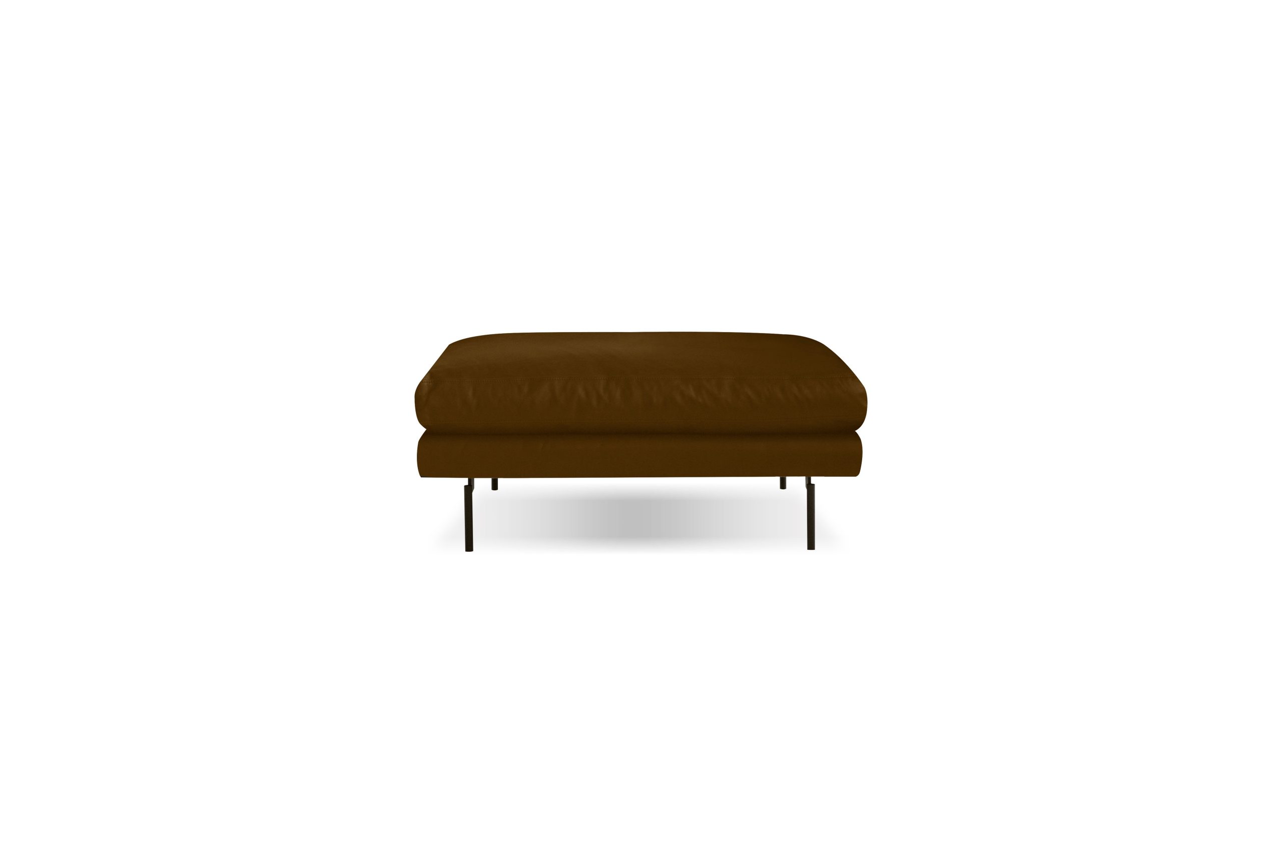 TUX Ottoman Brown Leather Black Legs