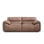 OSTA Cacao Brown Leather Loveseat