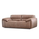OSTA Cacao Brown Leather Loveseat