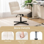 Cross-Legged Armless Office Chair with Adjustable Height and Fleece
