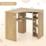 Corner Computer Desk with Adjustable Shelf and Arc-Shaped Design