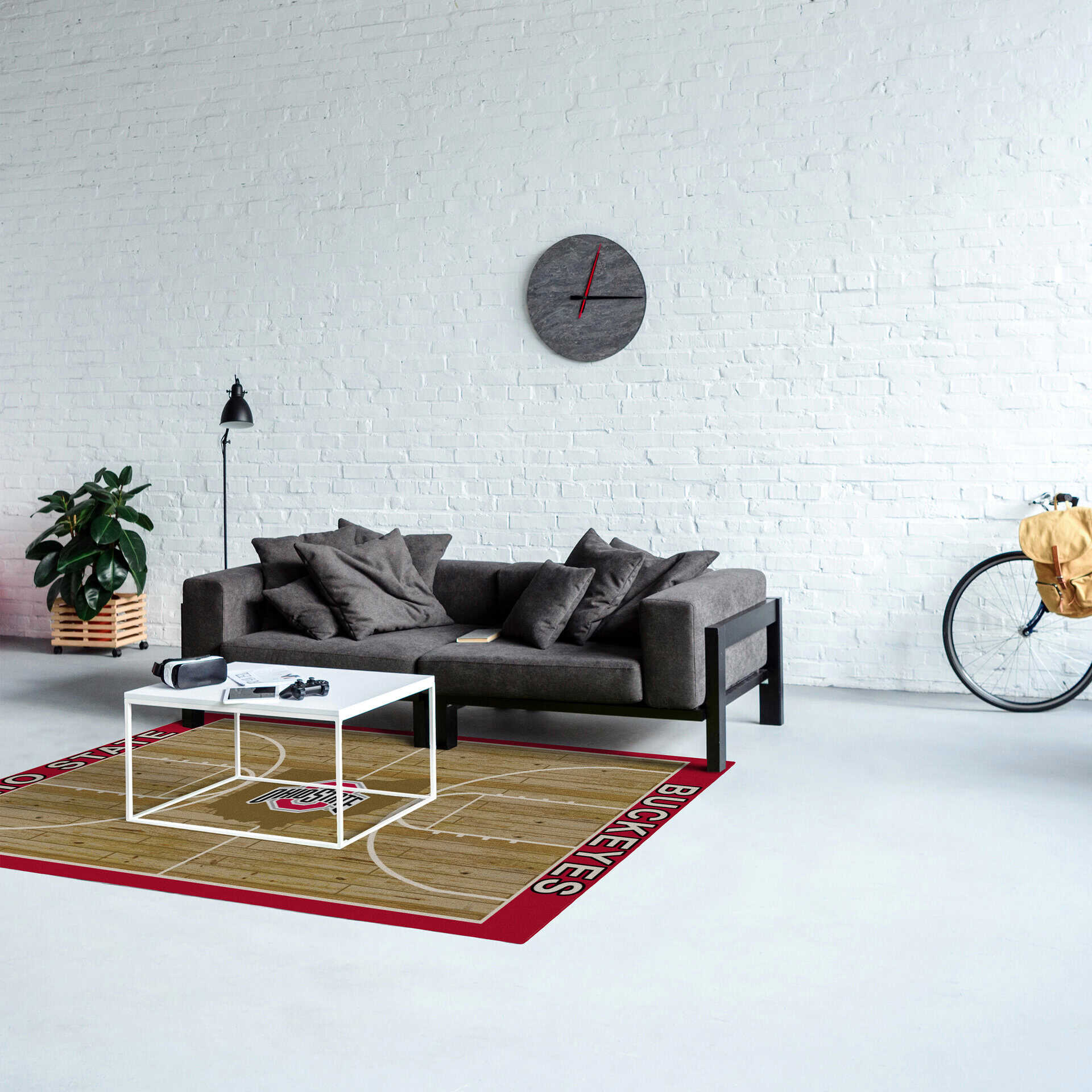 Ohio State 4x6 Courtside Rug 2 Ohio State 4x6 Courtside Rug - Image 2