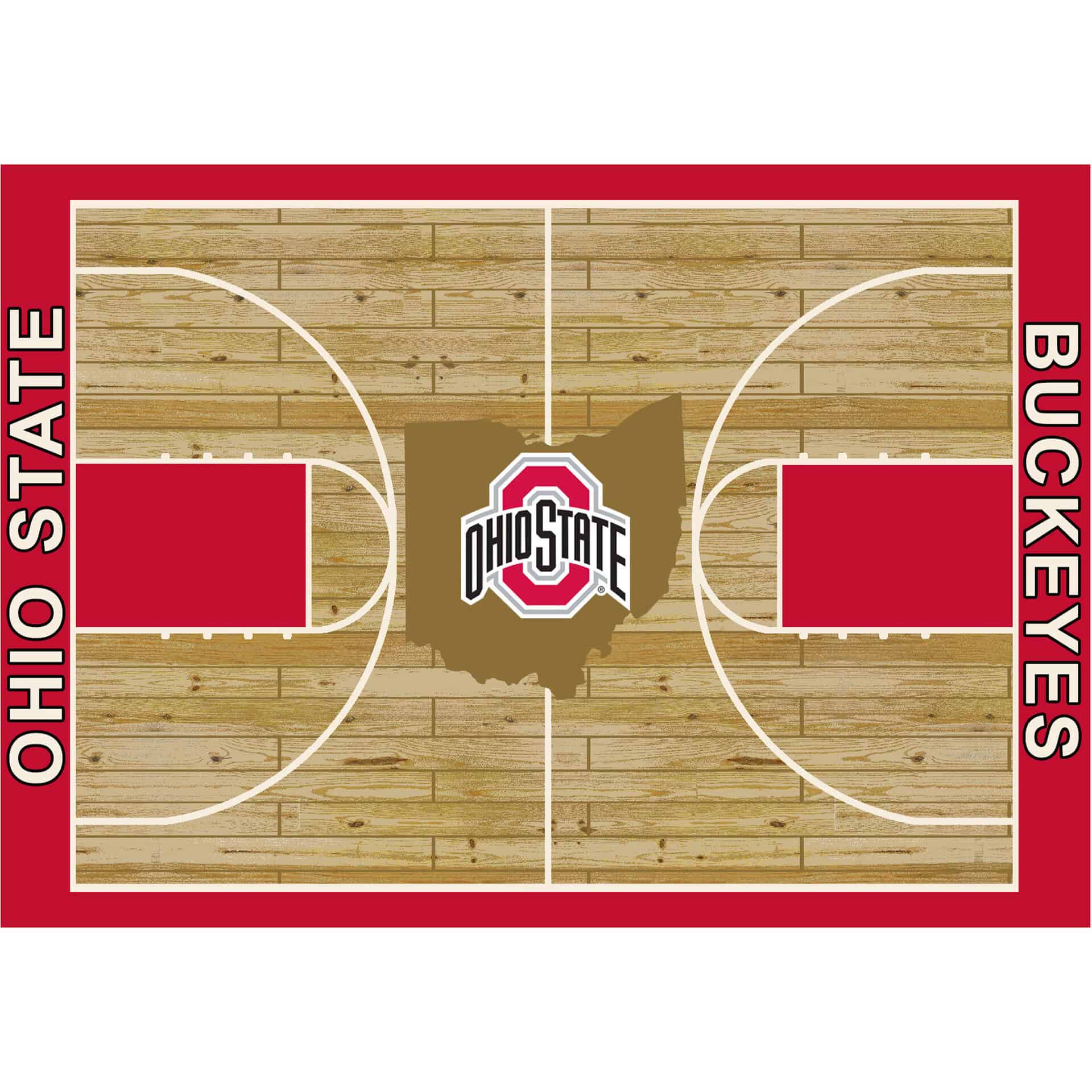 Ohio State 6x8 Courtside Rug 2 Ohio State 6x8 Courtside Rug - Image 2