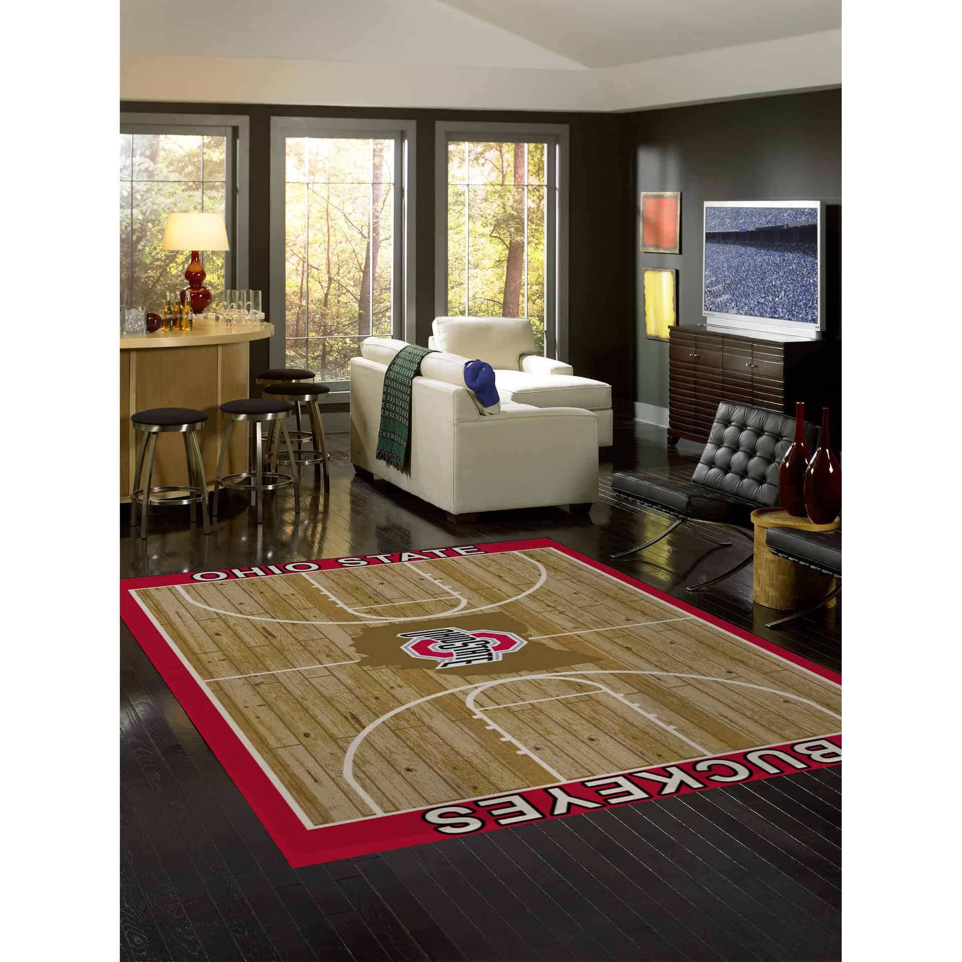 Ohio State 8x11 Courtside Rug 1 Ohio State 8x11 Courtside Rug