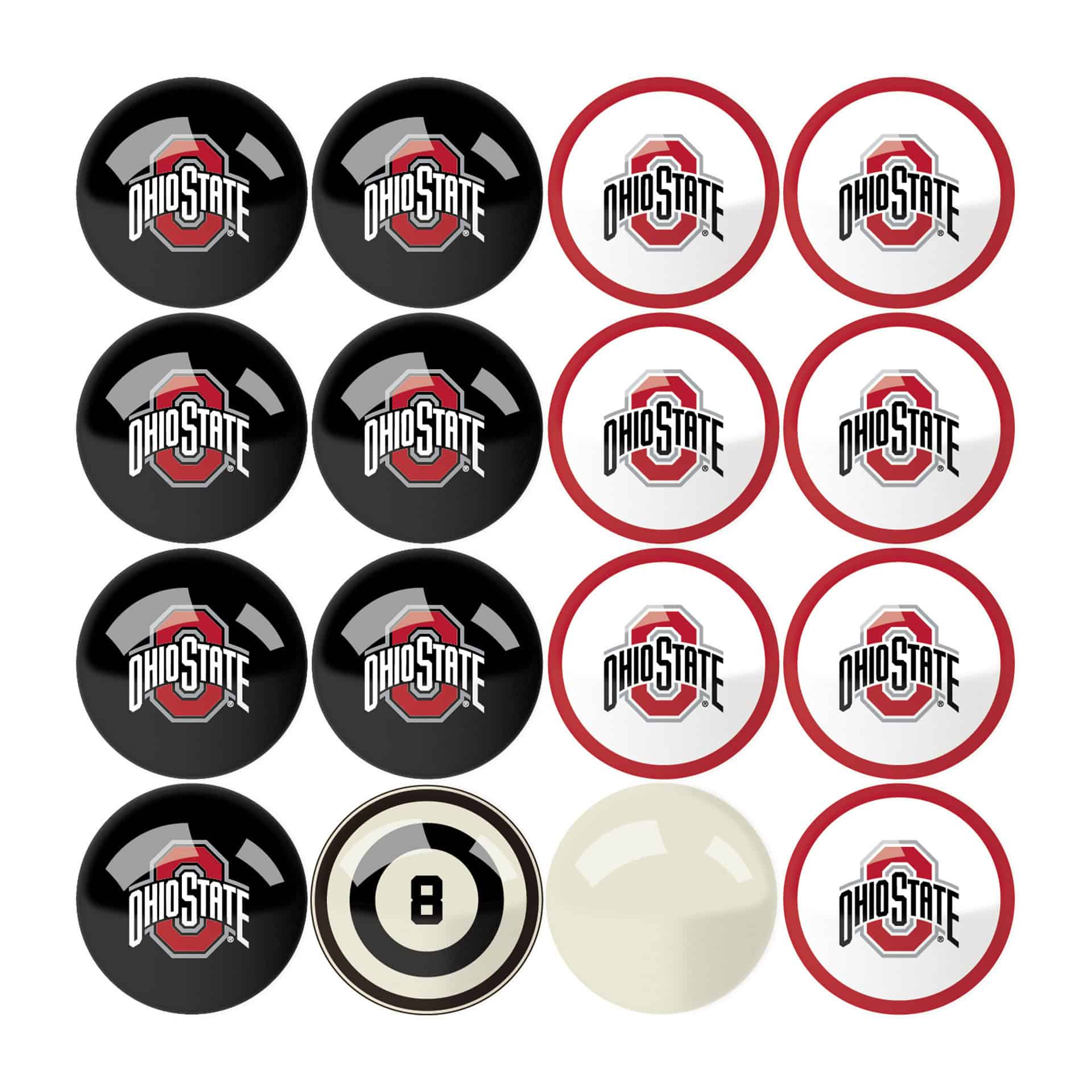Ohio State Billiard Balls with Numbers 2 Ohio State Billiard Balls with Numbers - Image 2