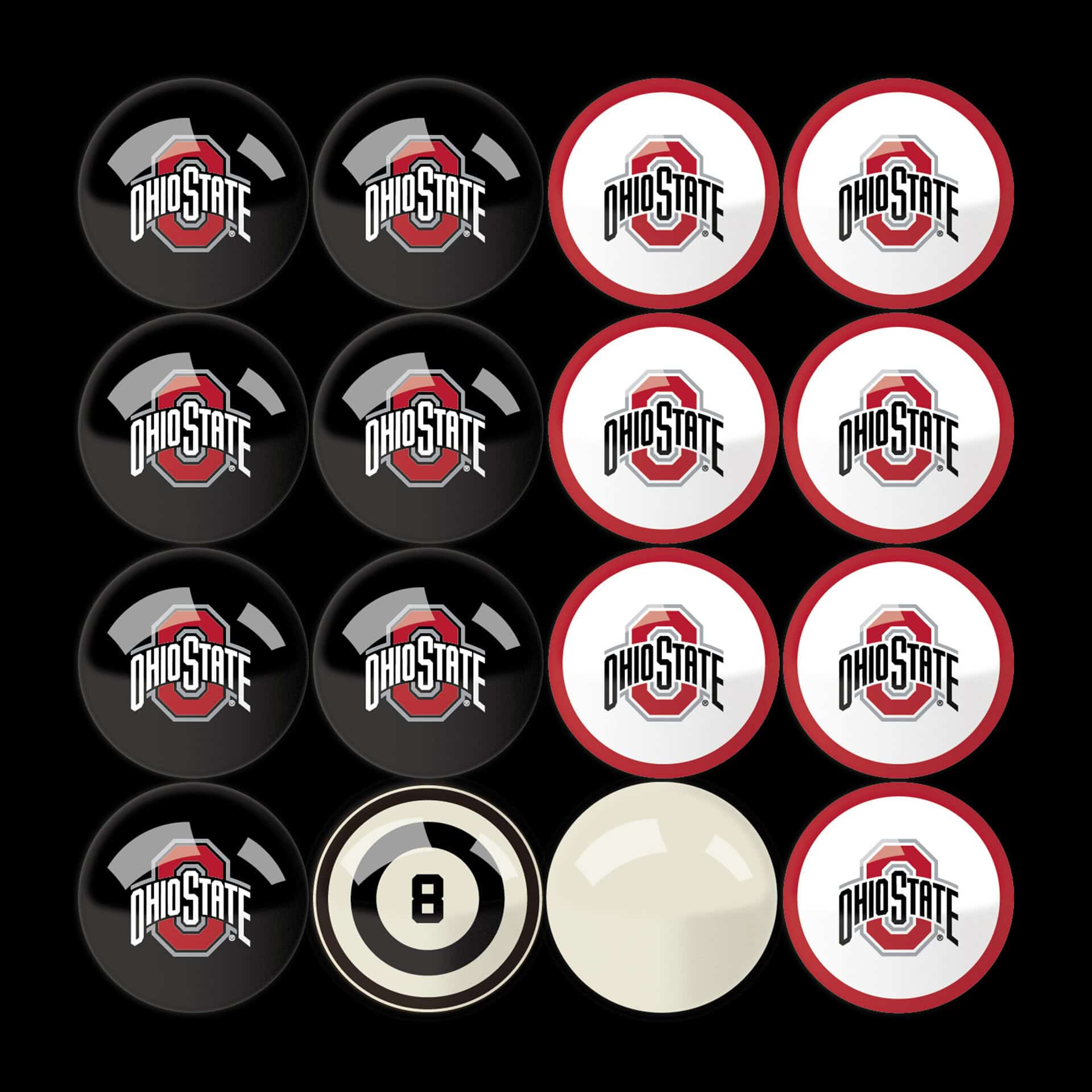 Ohio State Billiard Balls with Numbers 5 Ohio State Billiard Balls with Numbers - Image 5
