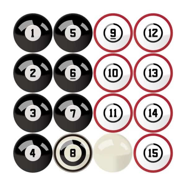 Ohio State Billiard Balls with Numbers 5