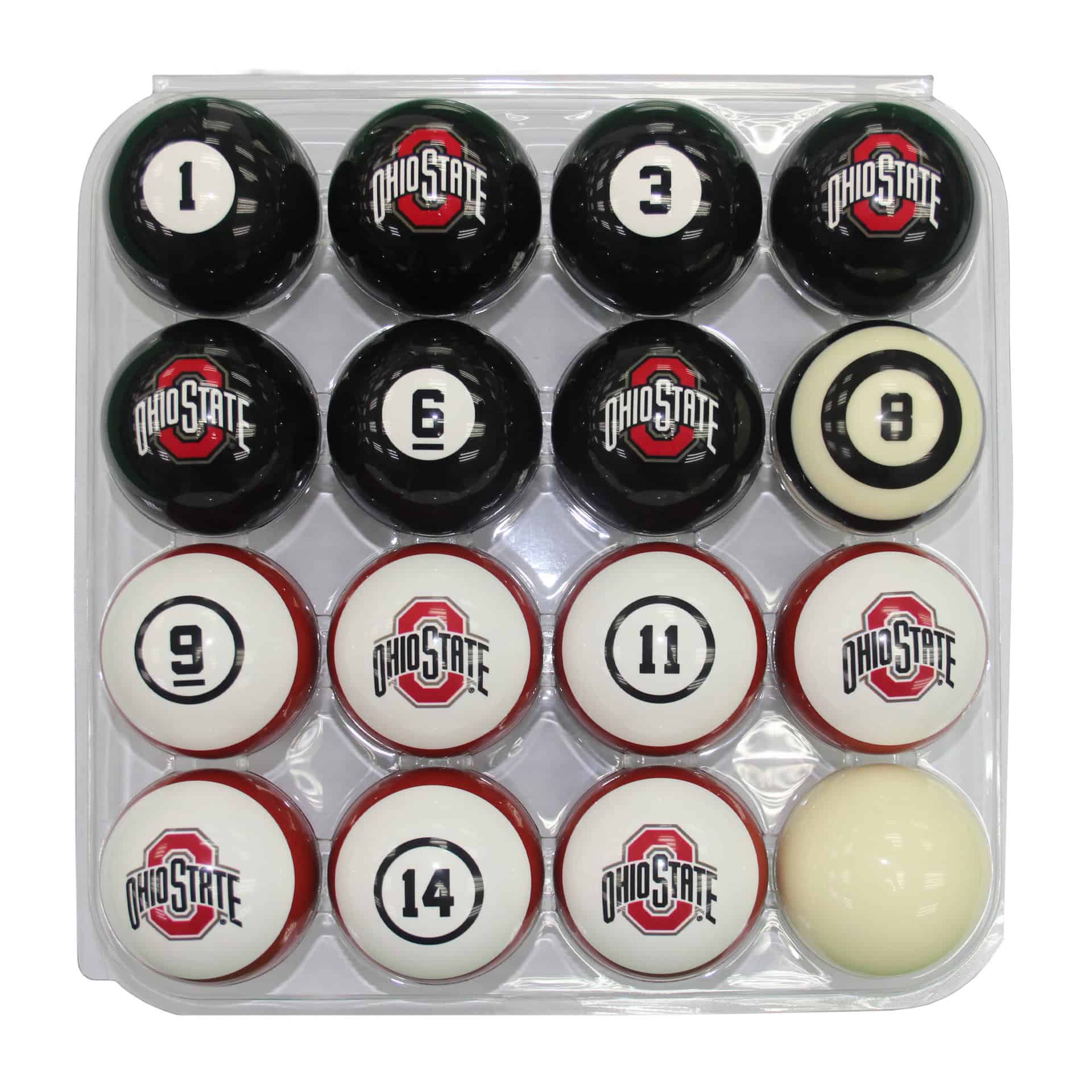 Ohio State Billiard Balls with Numbers 1 Ohio State Billiard Balls with Numbers