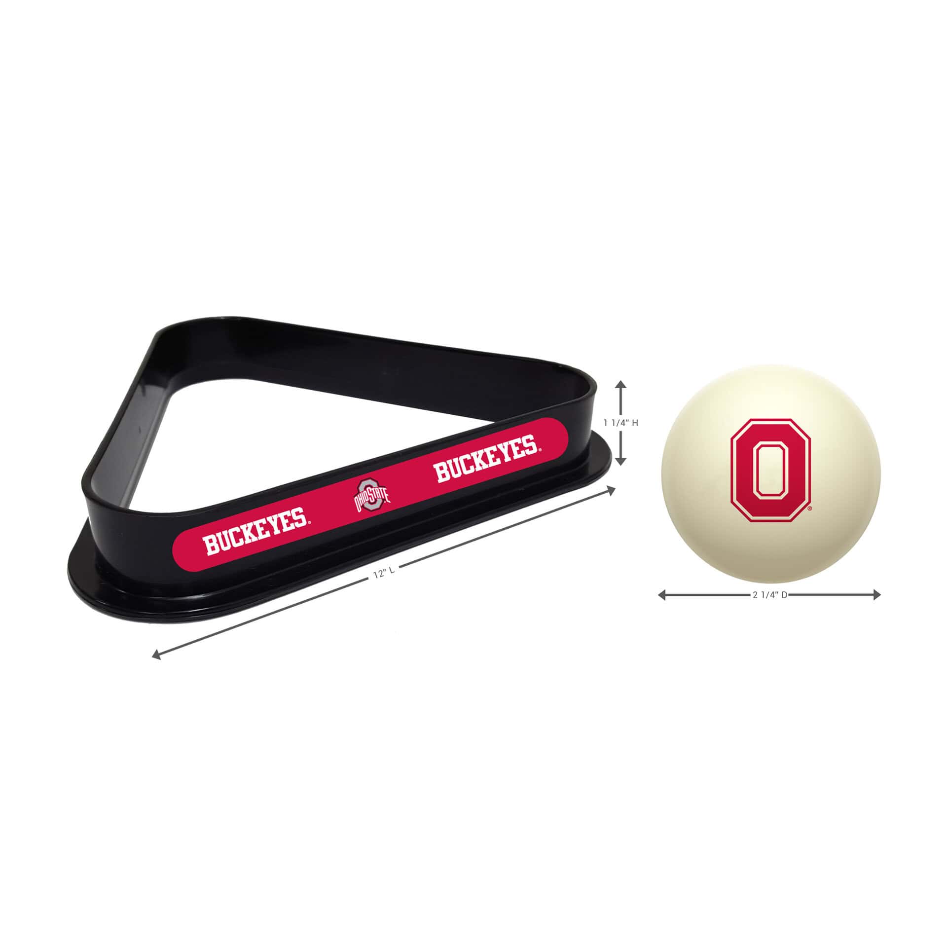 Ohio State Cue Ball & Ball Rack 2 Ohio State Cue Ball & Ball Rack - Image 2