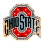 Ohio State Logo Lighted Recycled Metal Sign