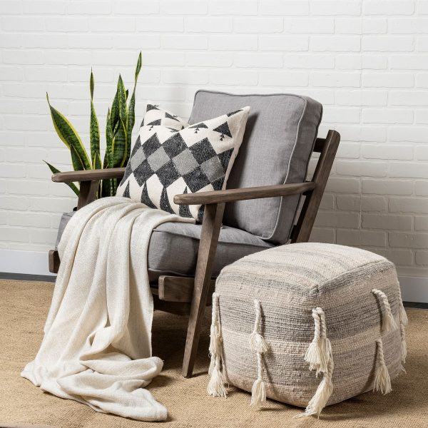 Olympus II Flint Gray Fabric Covered Wooden Frame Accent Chair 1