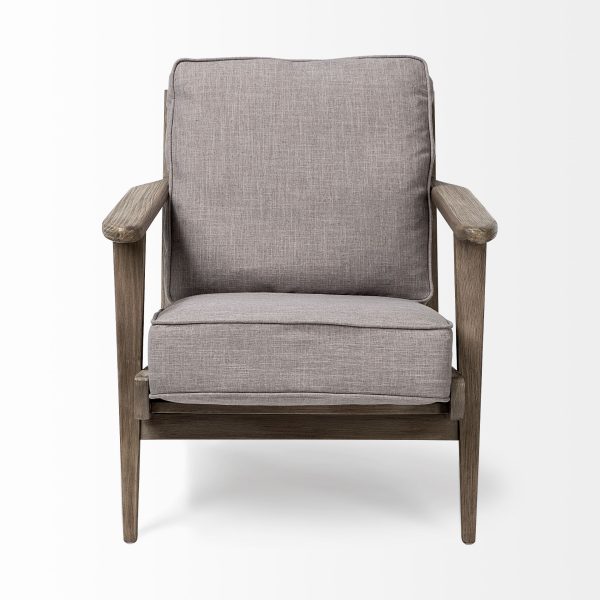 Olympus II Flint Gray Fabric Covered Wooden Frame Accent Chair 2