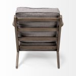 Olympus II Flint Gray Fabric Covered Wooden Frame Accent Chair