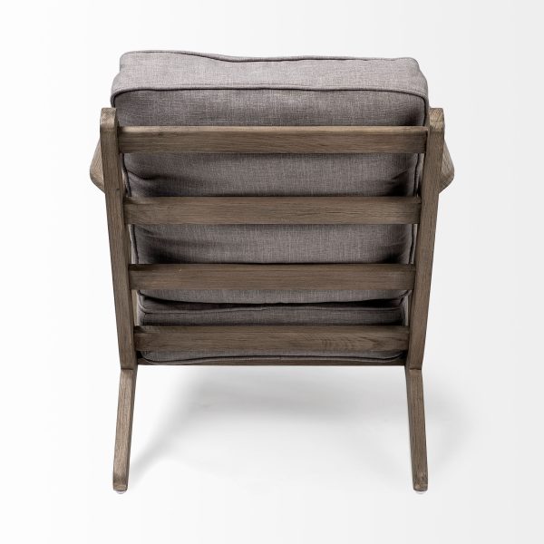 Olympus II Flint Gray Fabric Covered Wooden Frame Accent Chair 4