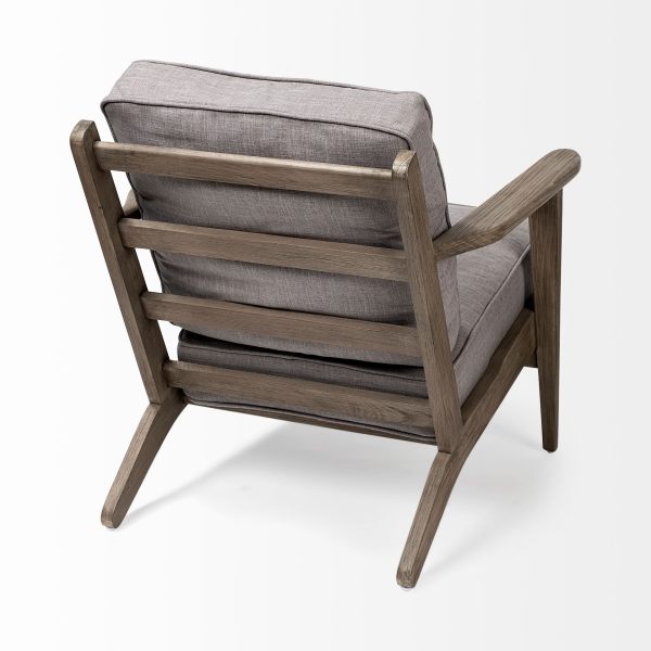Olympus II Flint Gray Fabric Covered Wooden Frame Accent Chair 5