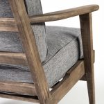 Olympus V Castlerock Grey Fabric Wrapped Brown Wooden Frame Accent Chair