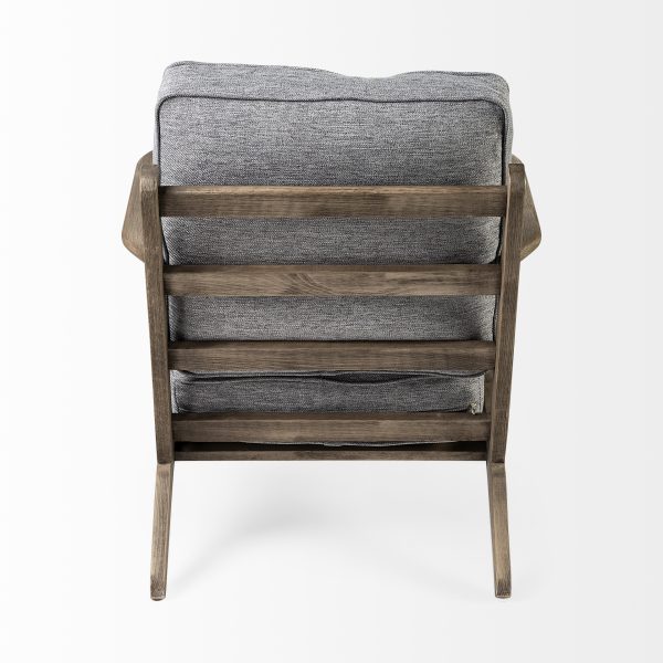 Olympus V Castlerock Grey Fabric Wrapped Brown Wooden Frame Accent Chair 6