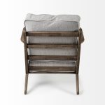 Olympus VI Frost Grey Fabric Wrapped Wooden Frame Accent Chair