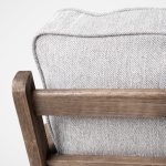 Olympus VI Frost Grey Fabric Wrapped Wooden Frame Accent Chair