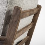 Olympus VI Frost Grey Fabric Wrapped Wooden Frame Accent Chair