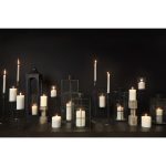 Omega III Large Black Metal Stacked Ring Table Candle Holder