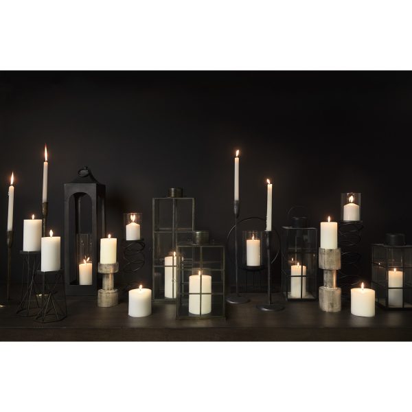 Omega III Large Black Metal Stacked Ring Table Candle Holder 2