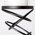 Omega III Large Black Metal Stacked Ring Table Candle Holder