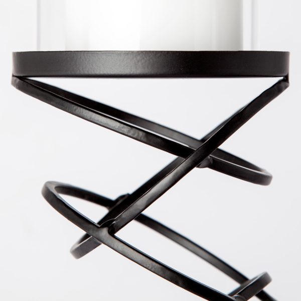 Omega III Large Black Metal Stacked Ring Table Candle Holder 4