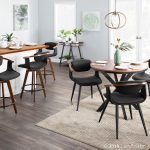 Oracle Mid-Century Walnut Bamboo Black Faux Leather Counter Stool 11 Oracle Mid-Century Walnut Bamboo Black Faux Leather Counter Stool