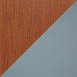 Oracle Walnut Bamboo Grey Faux Leather Mid-Century Modern Counter Stool