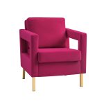 Oran Fushia Velvet Accent Chair with Gold Legs 5 Oran Fushia Velvet Accent Chair with Gold Legs