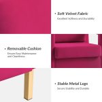 Oran Fushia Velvet Accent Chair with Gold Legs 7 Oran Fushia Velvet Accent Chair with Gold Legs