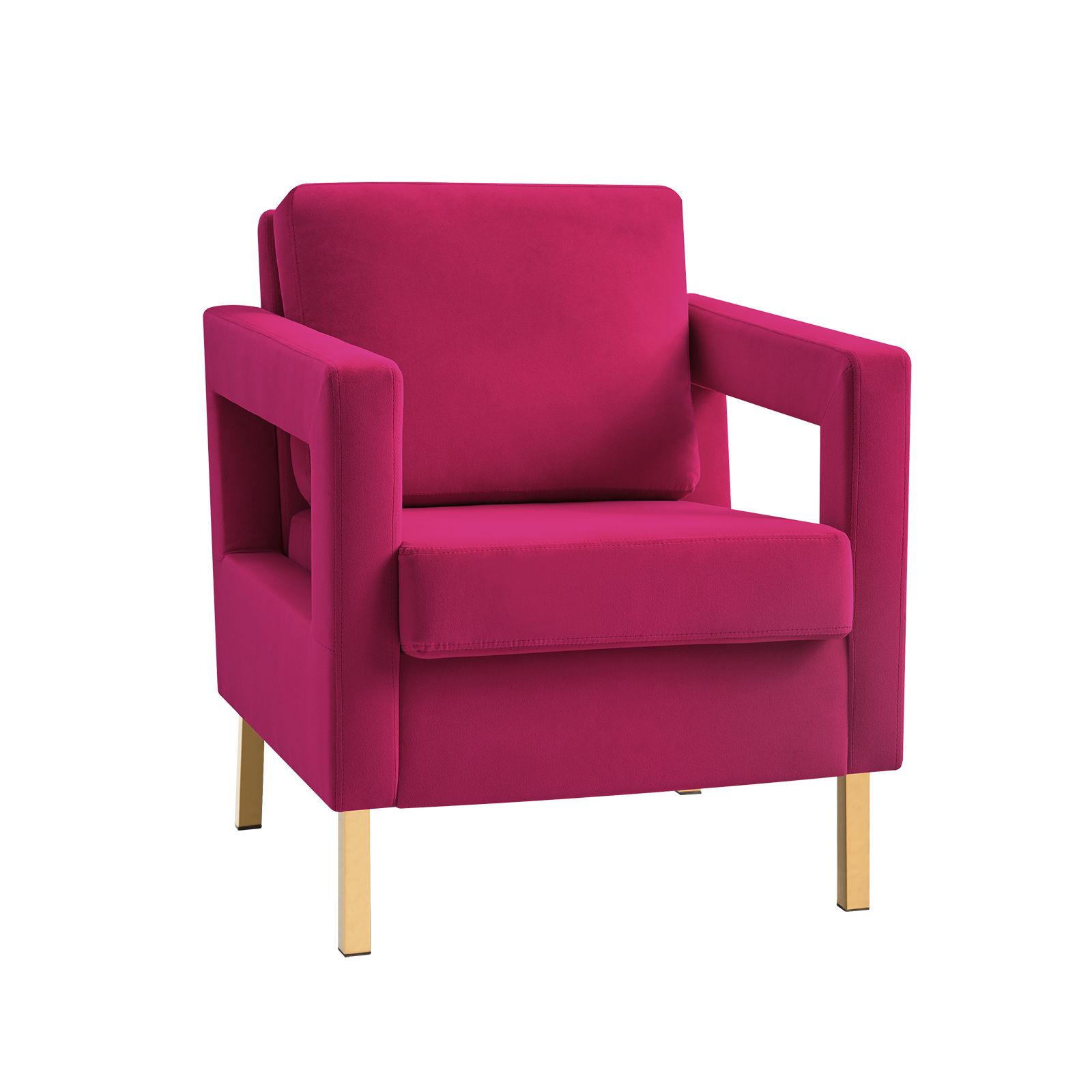 Oran Fushia Velvet Accent Chair with Gold Legs 1 Oran Fushia Velvet Accent Chair with Gold Legs