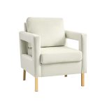 Oran Ivory Velvet Accent Chair with Gold Legs 5 Oran Ivory Velvet Accent Chair with Gold Legs