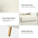 Oran Ivory Velvet Accent Chair with Gold Legs 7 Oran Ivory Velvet Accent Chair with Gold Legs