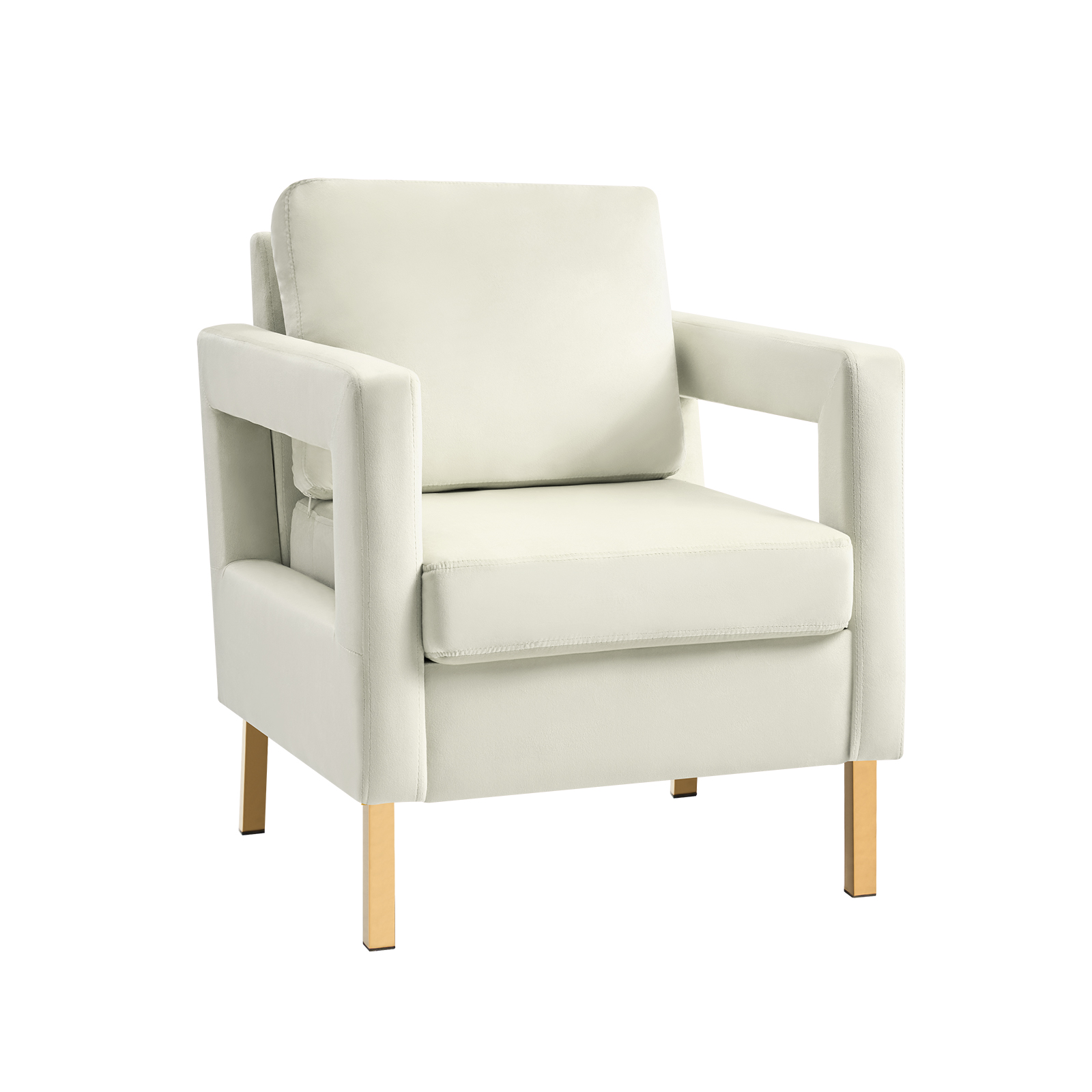 Oran Ivory Velvet Accent Chair with Gold Legs 1 Oran Ivory Velvet Accent Chair with Gold Legs